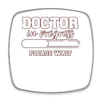 doctor - Square fridge magnet - white - Front