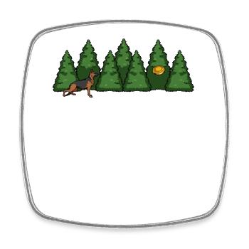 Waldhund Frisbee im Grün - Viereckiger Kühlschrankmagnet - Weiß - Vorne