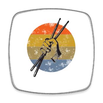 Drums Sticks Schlagzeugspieler - Viereckiger Kühlschrankmagnet - Weiß - Vorne