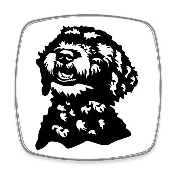 Lagotto Romagnolo Kopf - Viereckiger Kühlschrankmagnet - Weiß - Vorne