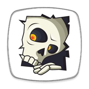 Skull - Square fridge magnet - white - Front