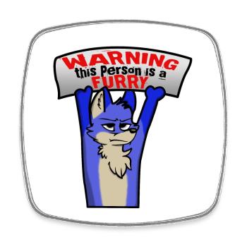 Achtung diese Person ist ein Furry - Viereckiger Kühlschrankmagnet - Weiß - Vorne