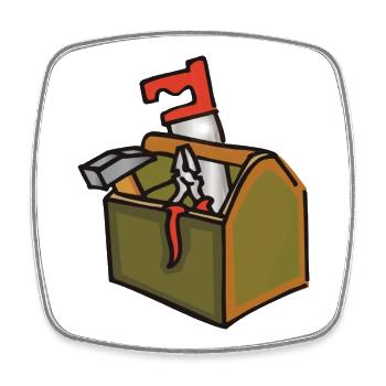 tool box - Square fridge magnet - white - Front