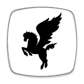 Pegasus Geflügeltes Pferd Griechische Mythologie - Viereckiger Kühlschrankmagnet - Weiß - Vorne