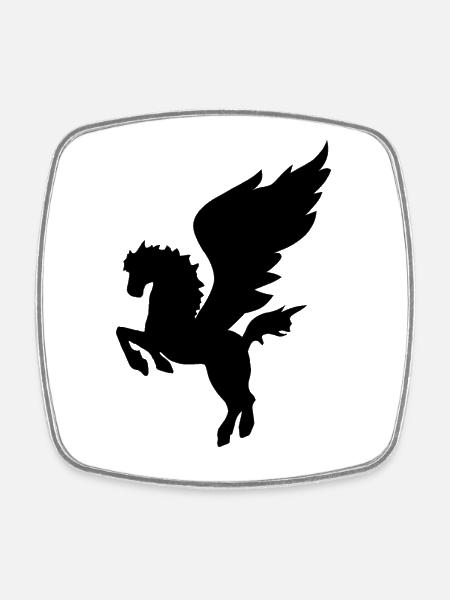 Pegasus Cheval volaille Mythologie grecque - Magnet carré - blanc