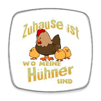 Hühner Bauern Bauernhof zuhause - Viereckiger Kühlschrankmagnet - Weiß - Vorne
