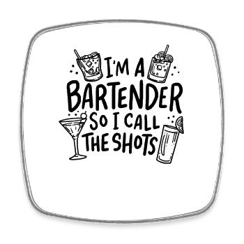 Barkeeper Kellner Drinks - Viereckiger Kühlschrankmagnet - Weiß - Vorne