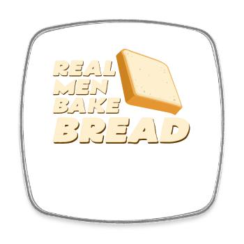Real Men Bake Bread - Viereckiger Kühlschrankmagnet - Weiß - Vorne