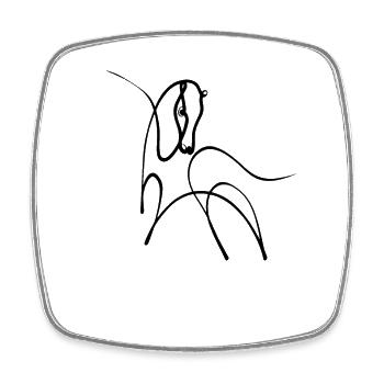 Pony One Line Art - Magnet carré - blanc - Devant