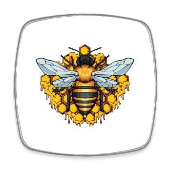 Bee Whisperer with Honeycombs - Square fridge magnet - white - Front