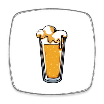 Verre d’épicéa Biermeister - Magnet carré - blanc - Devant