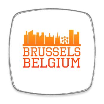 Brussels - Square fridge magnet - white - Front