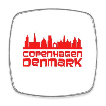 Kopenhagener Skyline Silhouette - Viereckiger Kühlschrankmagnet - Weiß - Vorne