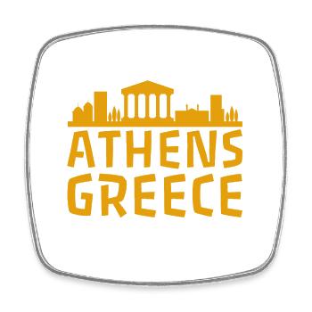 Athènes Grèce Silhouette Chemise Design - Magnet carré - blanc - Devant