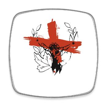 Kreuzigung Jesus Art - Viereckiger Kühlschrankmagnet - Weiß - Vorne