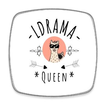 No Drama Llama Queen - Square fridge magnet - white - Front