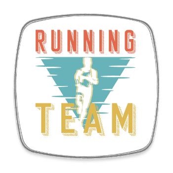 Retro Running Team Sprint Club Graphic - Square fridge magnet - white - Front