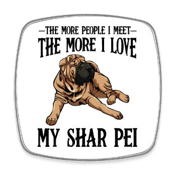Lässiger Bulldoggen-Lounge-Print Shar Pei - Viereckiger Kühlschrankmagnet - Weiß - Vorne