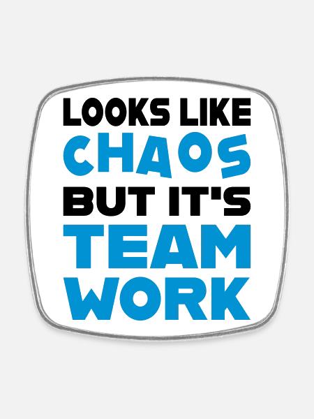Teamwork - Square fridge magnet - white