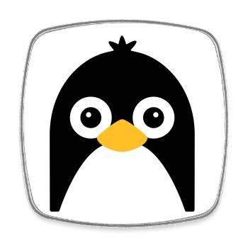Cute Penguin Face - Square fridge magnet - white - Front