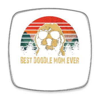 BEST DOODLE MOM EVER - Square fridge magnet - white - Front