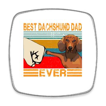 Bester Dackel Dad Ever Funny Cat Daddy Vatertag - Viereckiger Kühlschrankmagnet - Weiß - Vorne