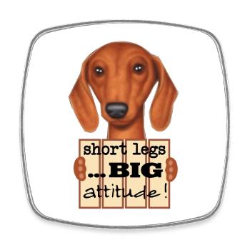 Dachshund Short Legs Big Attitude - Viereckiger Kühlschrankmagnet - Weiß - Vorne