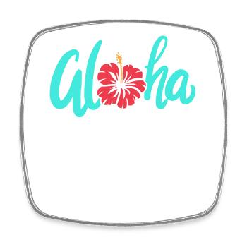 Aloha - Viereckiger Kühlschrankmagnet - Weiß - Vorne