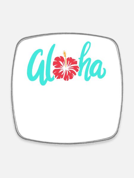 Aloha - Magnet carré - blanc