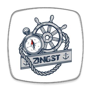 Zingst - DarssCoast - Dein Statement für den Darß - Viereckiger Kühlschrankmagnet - Weiß - Vorne