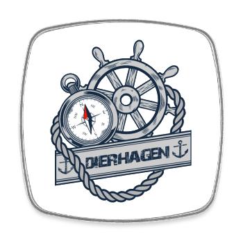 Dierhagen - Darss Coast - Statement für den Darss - Viereckiger Kühlschrankmagnet - Weiß - Vorne