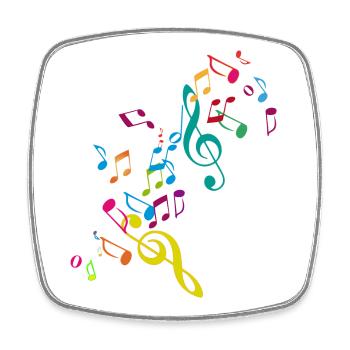 kunterbunte zusammengewürfelte Musik Noten - Viereckiger Kühlschrankmagnet - Weiß - Vorne