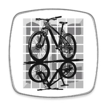 Minimalismus und Kontrolle – Hardtail MTB - Viereckiger Kühlschrankmagnet - Weiß - Vorne