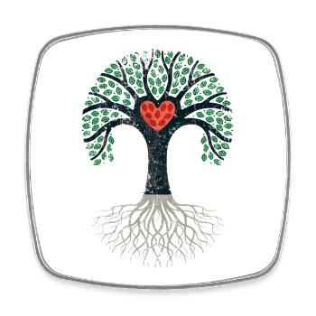 baum garten natur öko bio familie herz wachsen lol - Viereckiger Kühlschrankmagnet - Weiß - Vorne