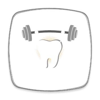 Tooth Force Weight Lifting Motif - Square fridge magnet - white - Front