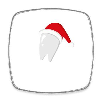 Santa Floss Zahnweihnachtslogo - Viereckiger Kühlschrankmagnet - Weiß - Vorne