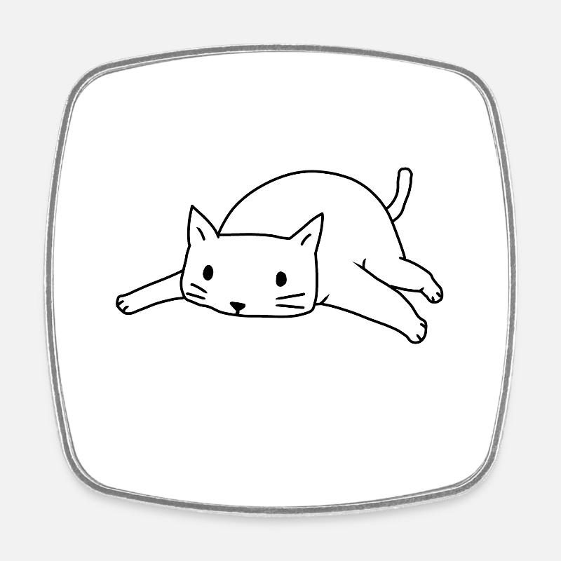 Cat cats kitten - Square fridge magnet - white
