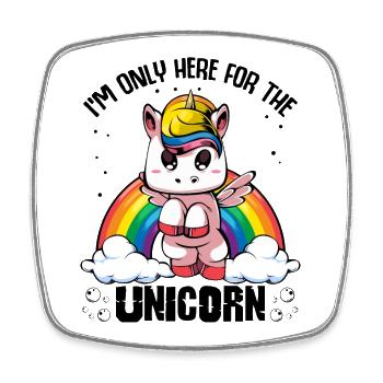 Rainbow Unicorn Cloud Magic - Square fridge magnet - white - Front