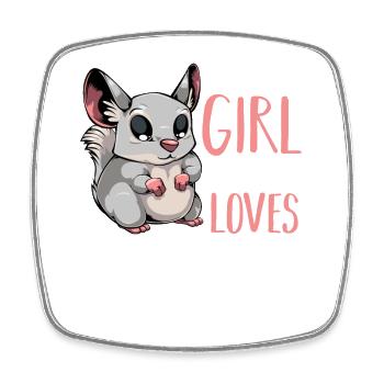 Chinchilla Liebhaberin Shirt - Viereckiger Kühlschrankmagnet - Weiß - Vorne