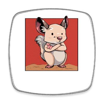 Mein Spirit-Tier: Cartoon Mäuschen - Viereckiger Kühlschrankmagnet - Weiß - Vorne