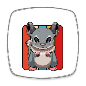 Chinchilla Pop Art Panel - Viereckiger Kühlschrankmagnet - Weiß - Vorne