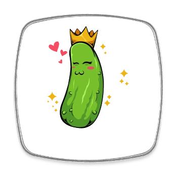 Pickle Queen – Königliche Gurke - Viereckiger Kühlschrankmagnet - Weiß - Vorne