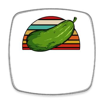 Pickle Squad Retro Sunset - Viereckiger Kühlschrankmagnet - Weiß - Vorne