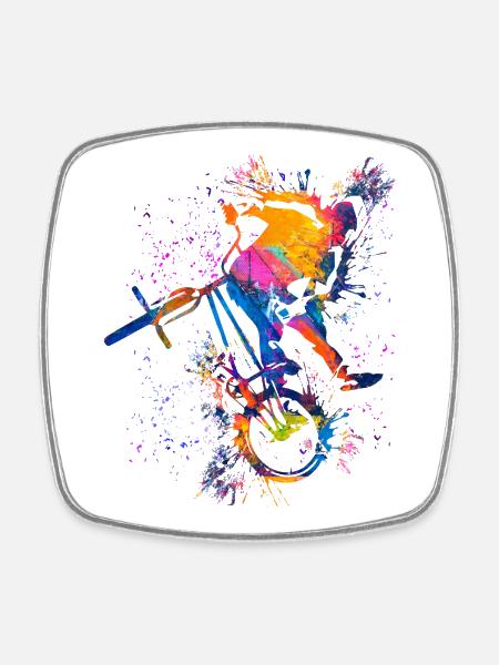 BMX / Bmx / bmx / idée cadeau / anniversaire - Magnet carré - blanc