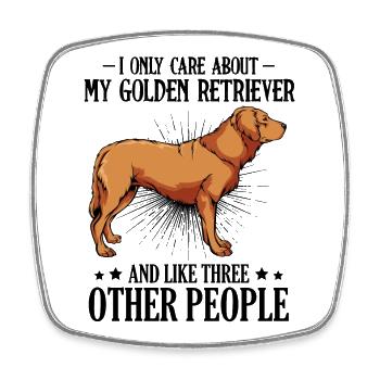 Golden Retriever Side Profile - Square fridge magnet - white - Front