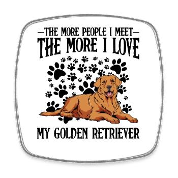 Liegender Golden Retriever Illustration - Viereckiger Kühlschrankmagnet - Weiß - Vorne