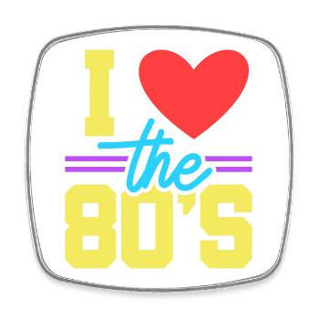 80s - Square fridge magnet - white - Front