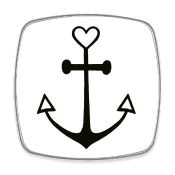 Cute Lines Anker Anchor Glaube Liebe Hoffnung Tatt - Viereckiger Kühlschrankmagnet - Weiß - Vorne