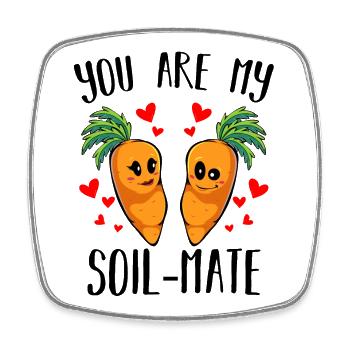 Cuddly Carrot Love Duo - Square fridge magnet - white - Front