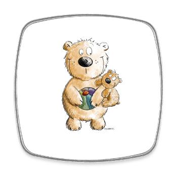Bear with Baby I Animals Comic I Wild Animals - Square fridge magnet - white - Front